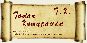 Todor Komatović vizit kartica